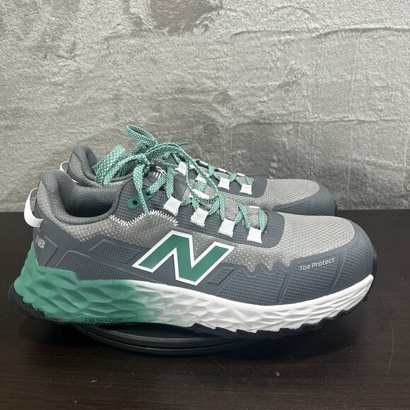 New Balance Cremorne Mens Sz 10 Teal Gray Composite Toe Work Lace Up Shoes - Picture 1 of 10